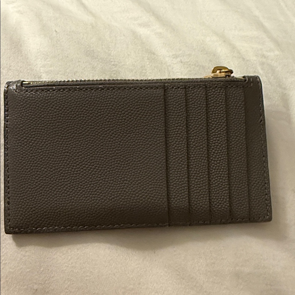 Saint Laurent YSL Dark Gray Leather Wallet Card Holder Case with gold hardware - Picture 4 of 9
